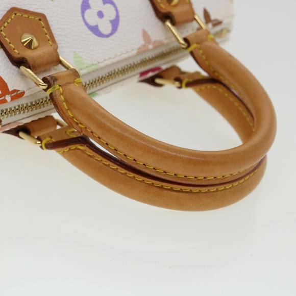 LOUIS VUITTON Monogram Multicolor Mini Speedy Hand Bag White M92645 Auth am548g - Picture 7 of 16